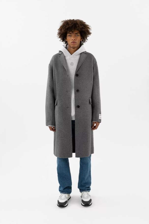 メディア ウール コート アクセル アリガト ベージュ