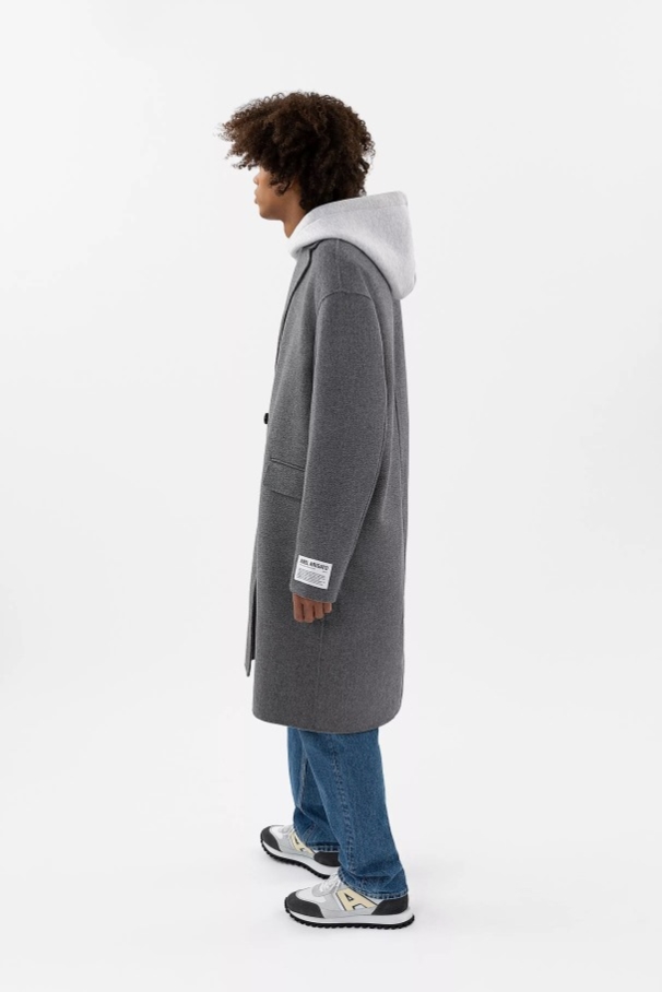 メディア ウール コート アクセル アリガト ベージュ