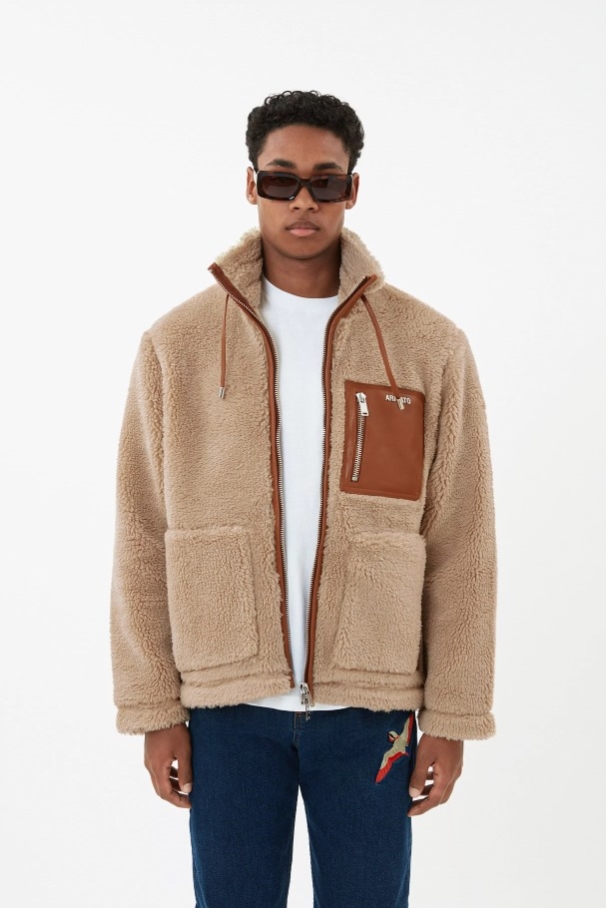 マイカ ジャケット ベージュ ブラウン アクセル アリガト