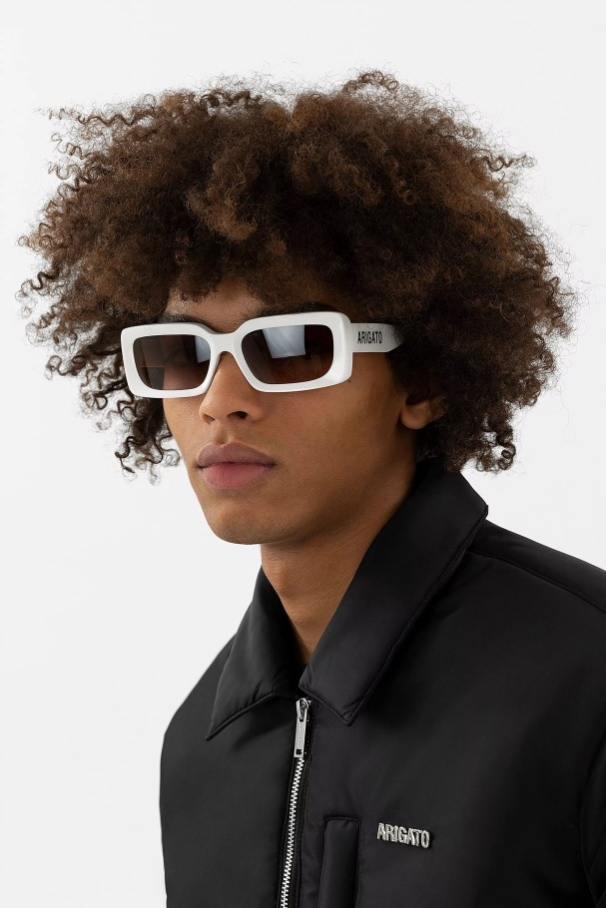 アクセル アリガト ジャパン アイボリー フェード ブラウン アリーナ レクタンギュラー サングラス