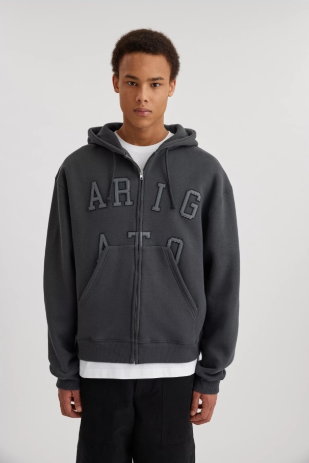 レジェンド ジップ パーカー アクセル アリガト フェード ブラック