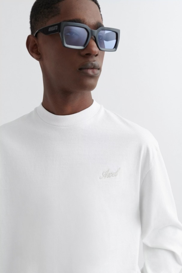 定番の長袖tシャツ 白アクセル ありがとう