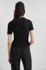 Axel Arigato ブラック シグネチャー スリム リブ Tシャツ - 画像 (2)
