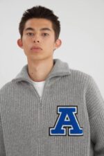 Axel Arigato Team ハーフジップセーター グレーメランジ - 画像 (3)