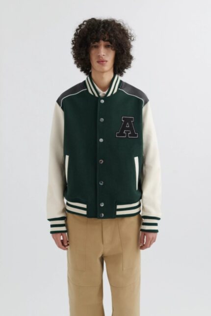 アクセル アリガト アイビー バーシティ ジャケット ダーク グリーン