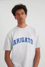 アクセル アリガト グレー メランジ カレッジ ロゴ Tシャツ - 画像 (3)