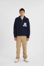 チーム ハーフジップ セーター ネイビー ブルー アクセル アリガト - 画像 (4)